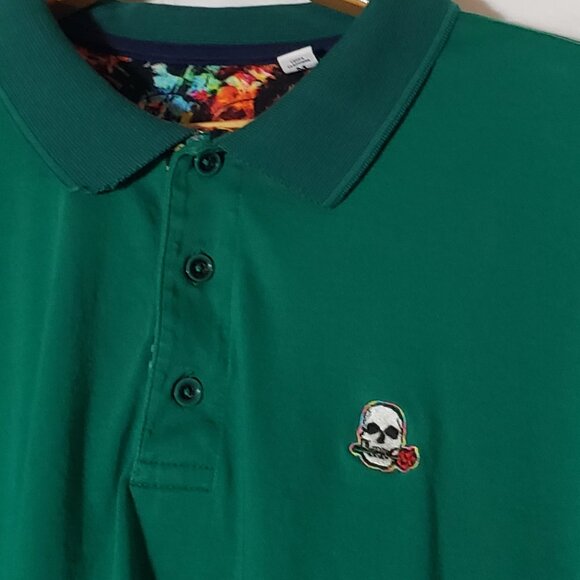 Robert Graham Classic Fit Polo - Skull Rose - Green - Sz M* - Picture 5 of 5